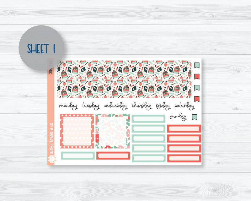 7x9 Plum Monthly Planner Kit Stickers | Smarty Pants 256-221