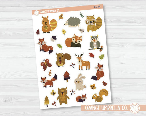 Woodland Critters Deco & Journaling Planner Stickers | C-324