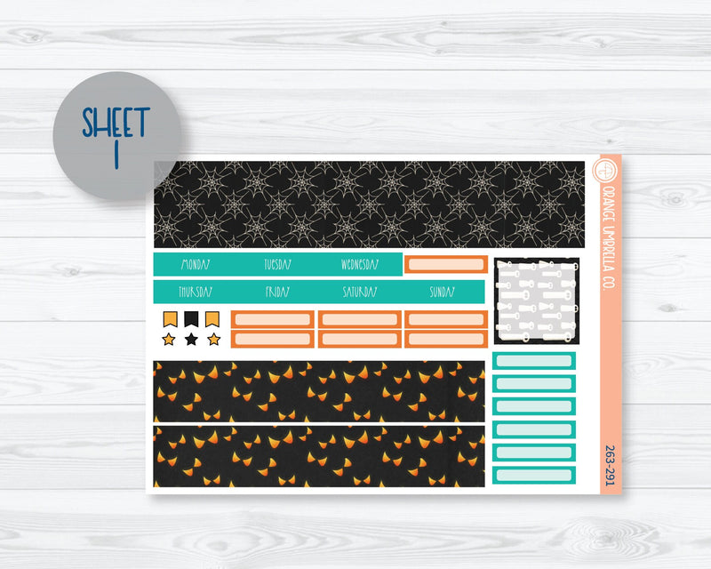 Hobonichi Cousin Monthly Planner Kit Stickers | Fright Night 263-291