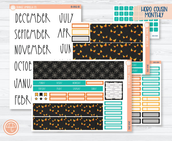 Hobonichi Cousin Monthly Planner Kit Stickers | Fright Night 263-291