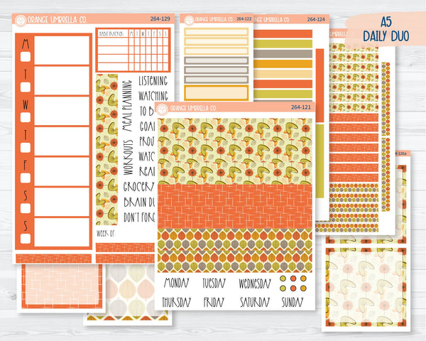 CLEARANCE | A5 Daily Duo Planner Kit Stickers | Autumn in Orbit City 264-121