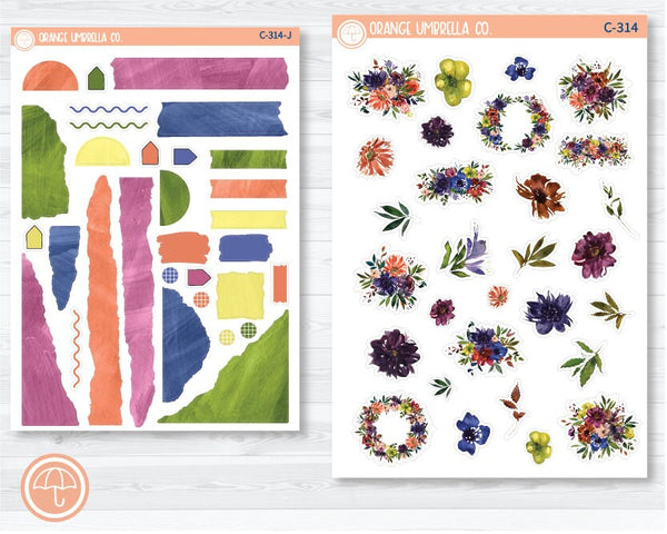 CLEARANCE | Floral Fantasy4 Deco & Journaling Planner Stickers | C-314