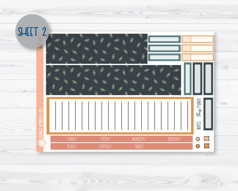 7x9 ECLP Monthly Planner Kit Stickers | Feisty Fox 259-251