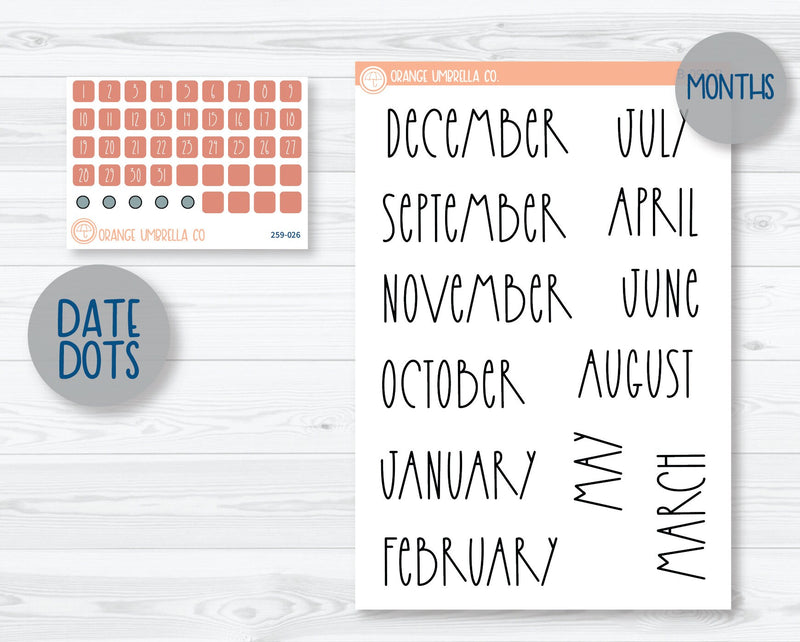 Hobonichi Cousin Monthly Planner Kit Stickers | Feisty Fox 259-291