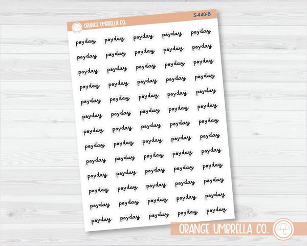 Payday Day Script Planner Stickers | F16 | S-440-B
