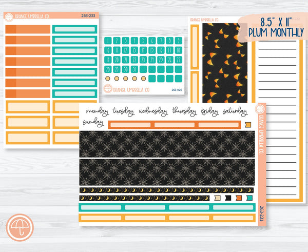 8.5x11 Plum Monthly Planner Kit Stickers | Fright Night 263-231