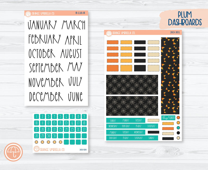 Hobonichi Weeks Monthly Planner Kit Stickers | Fright Night 263-301