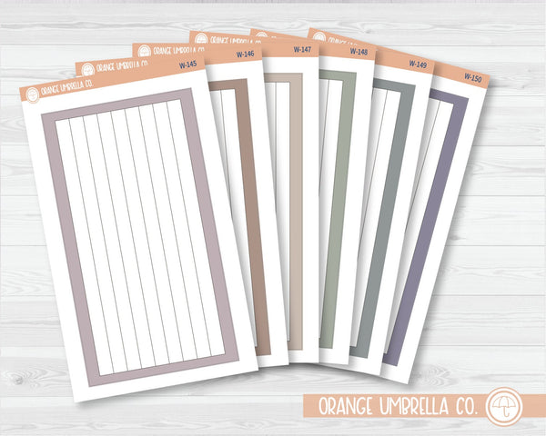 A5 Lined Box Dashboard Planner Stickers | Wildflower Palette | W-145-150