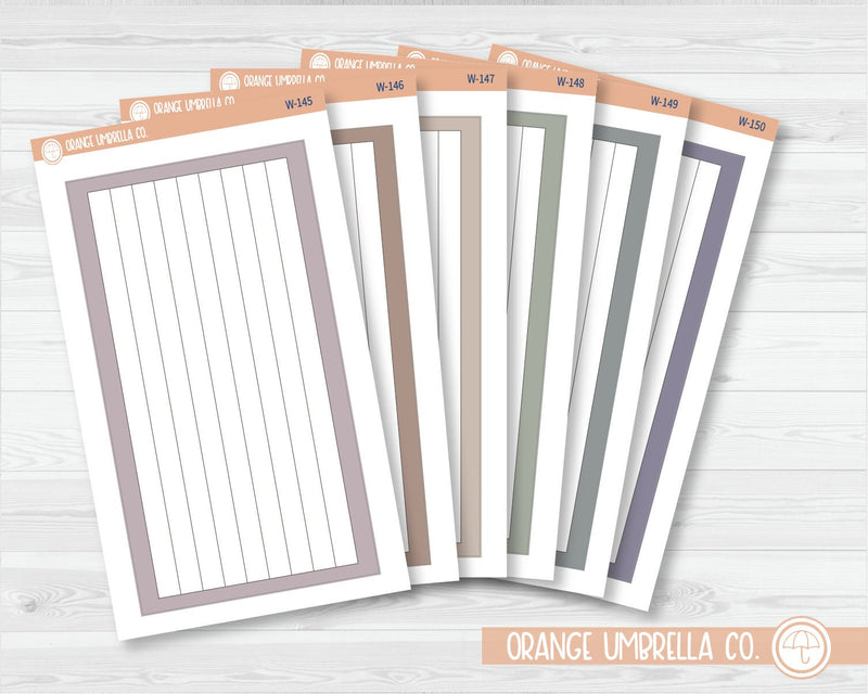 CLEARANCE | A5 Lined Box Dashboard Planner Stickers | Wildflower Palette | W-145-150