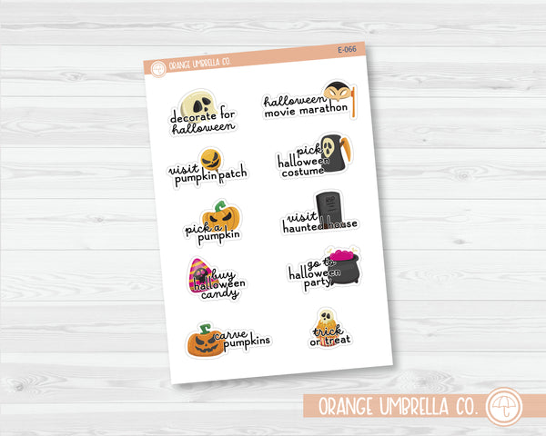 Halloween Bucket List Event Planner Stickers | F16 | E-066