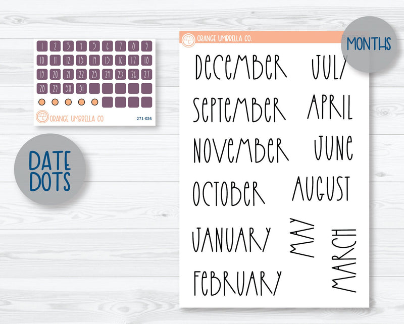 Hobonichi Cousin Monthly Planner Kit Stickers | Pumpkins at Twilight 271-291