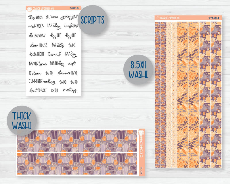 Weekly Add-On Planner Kit Stickers | Pumpkins at Twilight 271-011