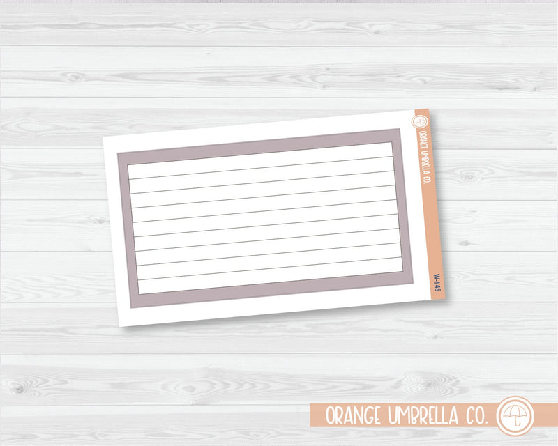 CLEARANCE | A5 Lined Box Dashboard Planner Stickers | Wildflower Palette | W-145-150