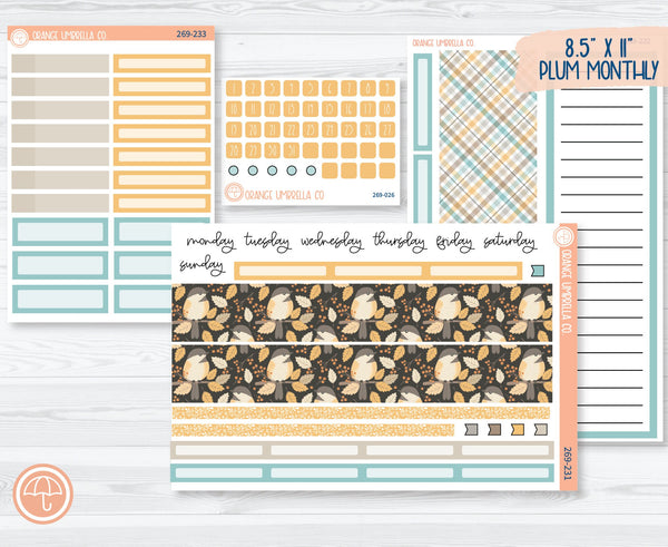 8.5x11 Plum Monthly Planner Kit Stickers | Bittersweet 269-231
