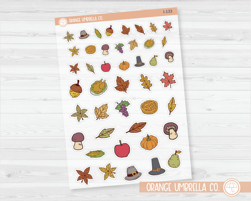 Thanksgiving Icon Planner Stickers | I-133