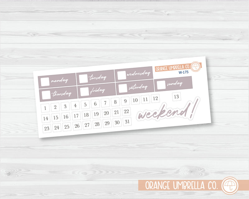 CLEARANCE | ECLP Vertical Date Covers Planner Stickers | Wildflower Palette | W-175-180