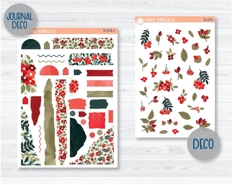 Berry Festive Kit Deco Planner Stickers | D-276