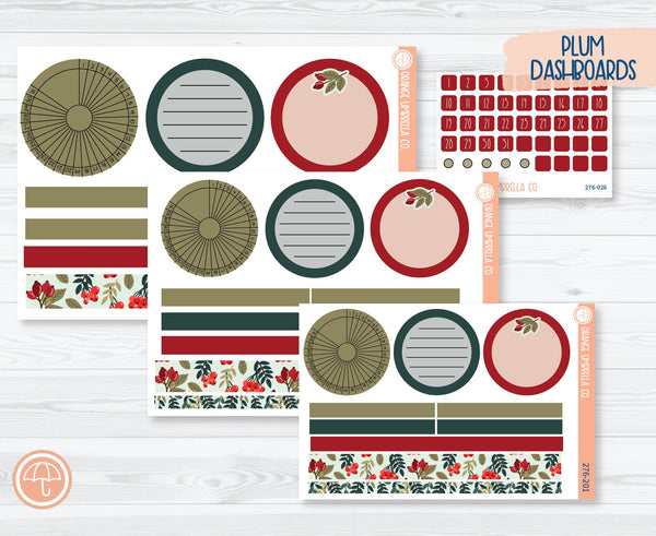 Plum Dashboards Planner Kit Stickers | Berry Festive 276-201
