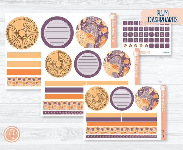 Plum Dashboards Planner Kit Stickers | Pumpkins at Twilight 271-201
