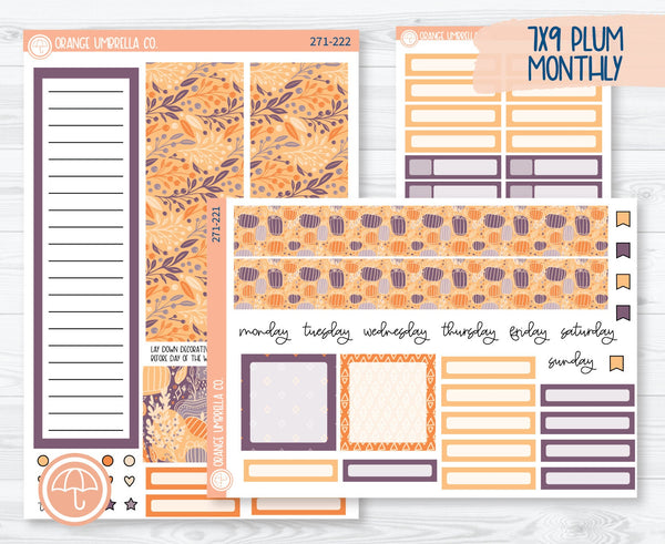 7x9 Plum Monthly Planner Kit Stickers | Pumpkins at Twilight 271-221