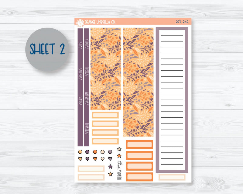 A5 EC Dashboard Monthly Planner Kit Stickers | Pumpkins at Twilight 271-241
