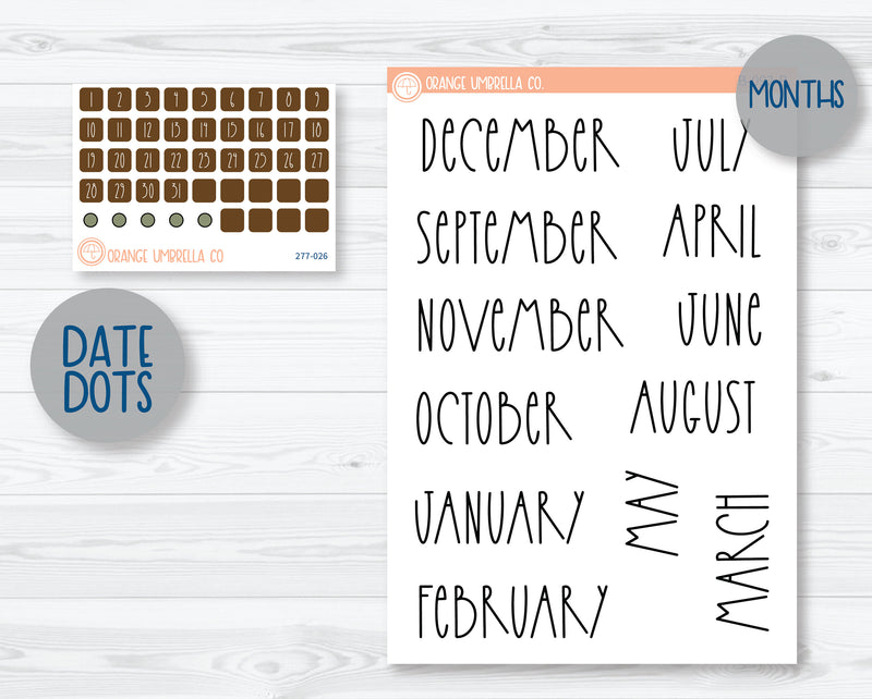 Hobonichi Cousin Monthly Planner Kit Stickers | Leaf Pile 277-291