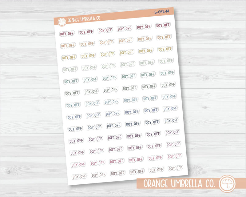 Day Off Script Planner Stickers | F3 | S-662