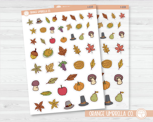 Thanksgiving Icon Planner Stickers | I-133