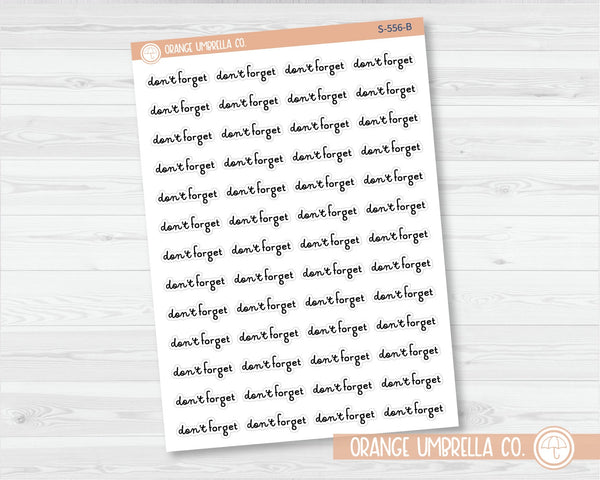 Don't Forget Script Planner Stickers | F16 | S-556-B
