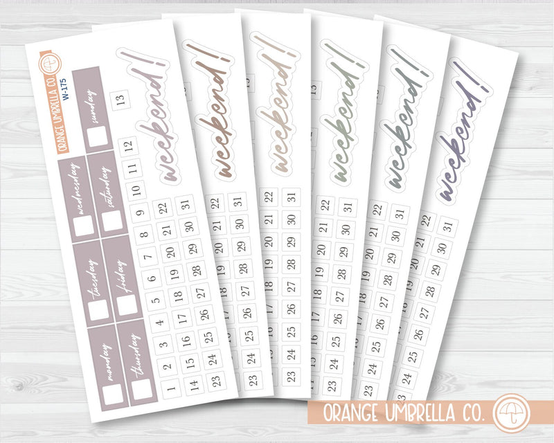 CLEARANCE | ECLP Vertical Date Covers Planner Stickers | Wildflower Palette | W-175-180