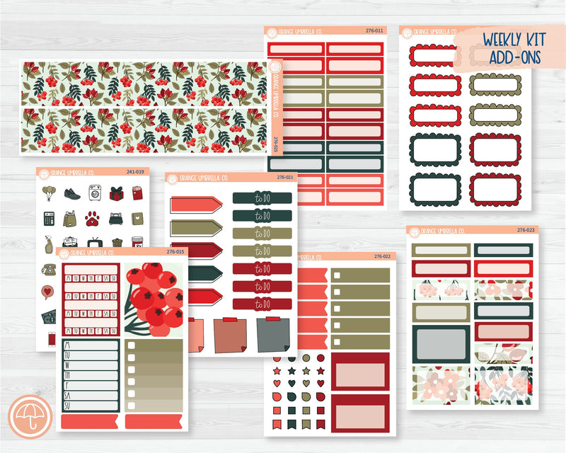 Weekly Add-On Planner Kit Stickers | Berry Festive 276-011