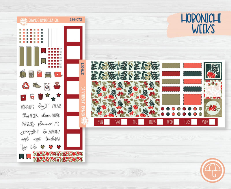Hobonichi Weeks Planner Kit Stickers | Berry Festive 276-071
