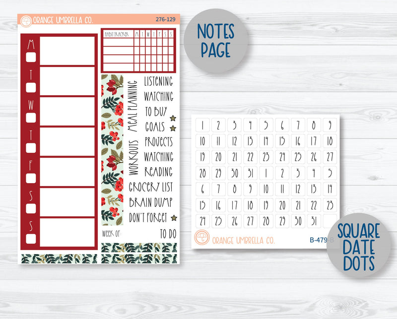 A5 Daily Duo Planner Kit Stickers | Berry Festive 276-121