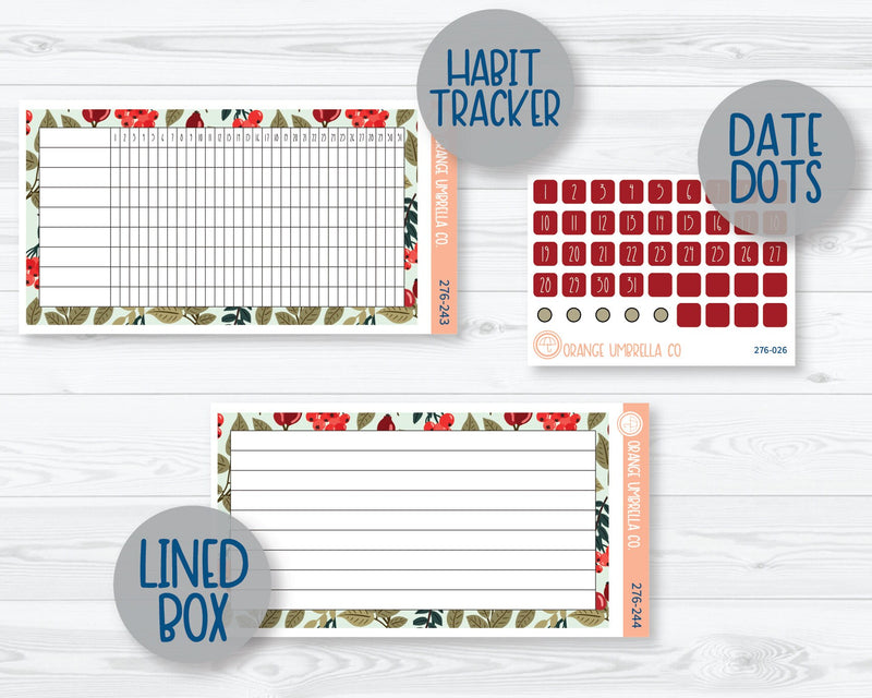 A5 EC Dashboard Monthly Planner Kit Stickers | Berry Festive 276-241
