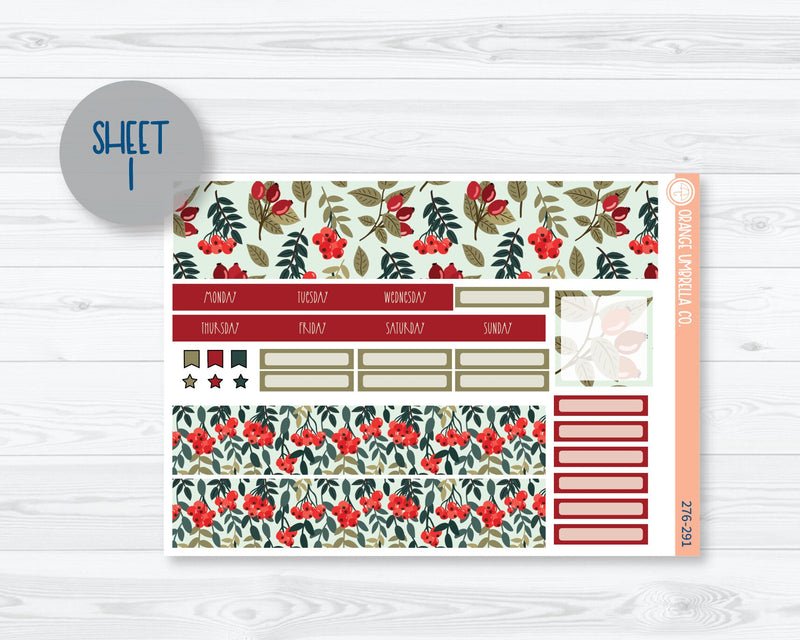 Hobonichi Cousin Monthly Planner Kit Stickers | Berry Festive 276-291