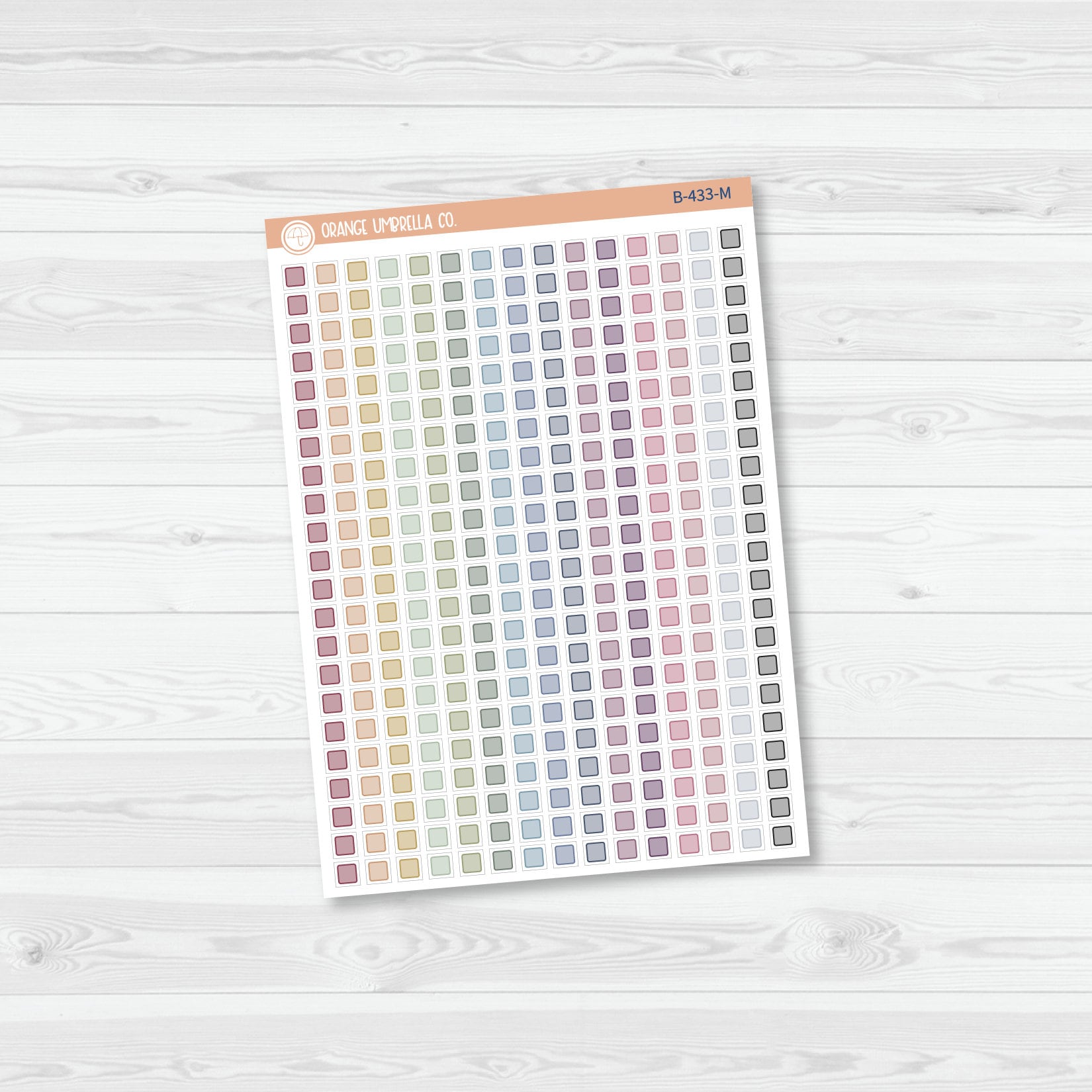 Checkbox - Individual Single Color Coding Planner Stickers | Square | B-433