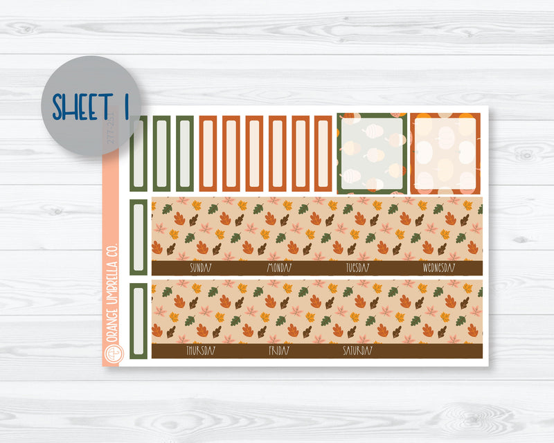 7x9 ECLP Monthly Planner Kit Stickers | Leaf Pile 277-251