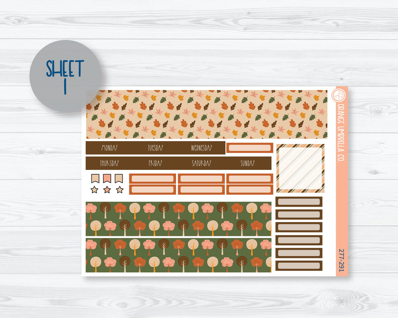 Hobonichi Cousin Monthly Planner Kit Stickers | Leaf Pile 277-291