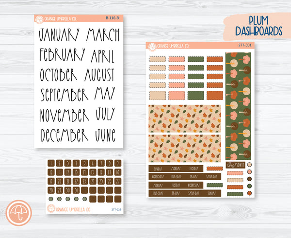Hobonichi Weeks Monthly Planner Kit Stickers | Leaf Pile 277-301