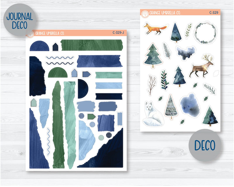 Magical Winter Forest Deco & Journaling Planner Stickers | C-330