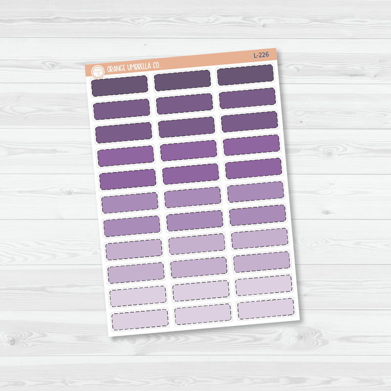 Stitched Appointment 1/3 Box Planner Stickers | Ombre | L-224-225-226-227-228 / 922-003