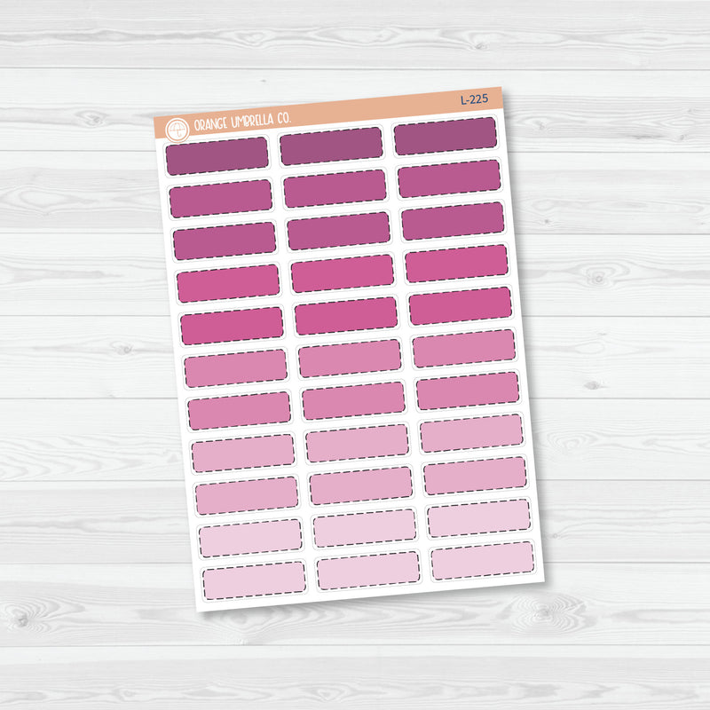 Stitched Appointment 1/3 Box Planner Stickers | Ombre | L-224-225-226-227-228 / 922-003