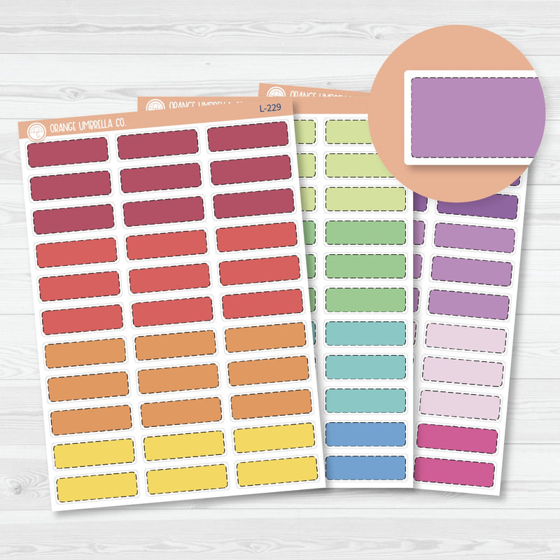 Stitched Appointment 1/3 Box Planner Stickers | Bright Cools | L-230 / 922-003-301L-WH