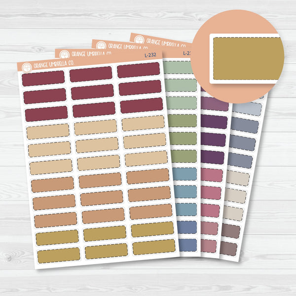 Stitched Appointment 1/3 Box Planner Stickers | Neutrals | L-235 / 922-003-309L-WH