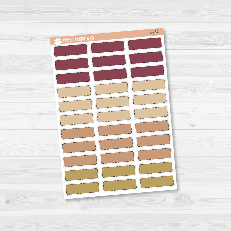 Stitched Appointment 1/3 Box Planner Stickers | Neutrals | L-235 / 922-003-309L-WH