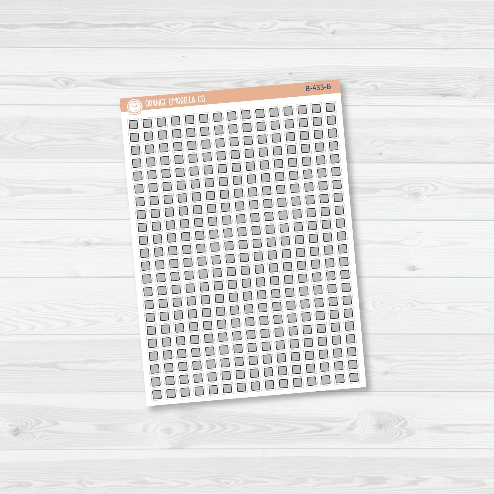 Checkbox - Individual Single Color Coding Planner Stickers | Square | B-433