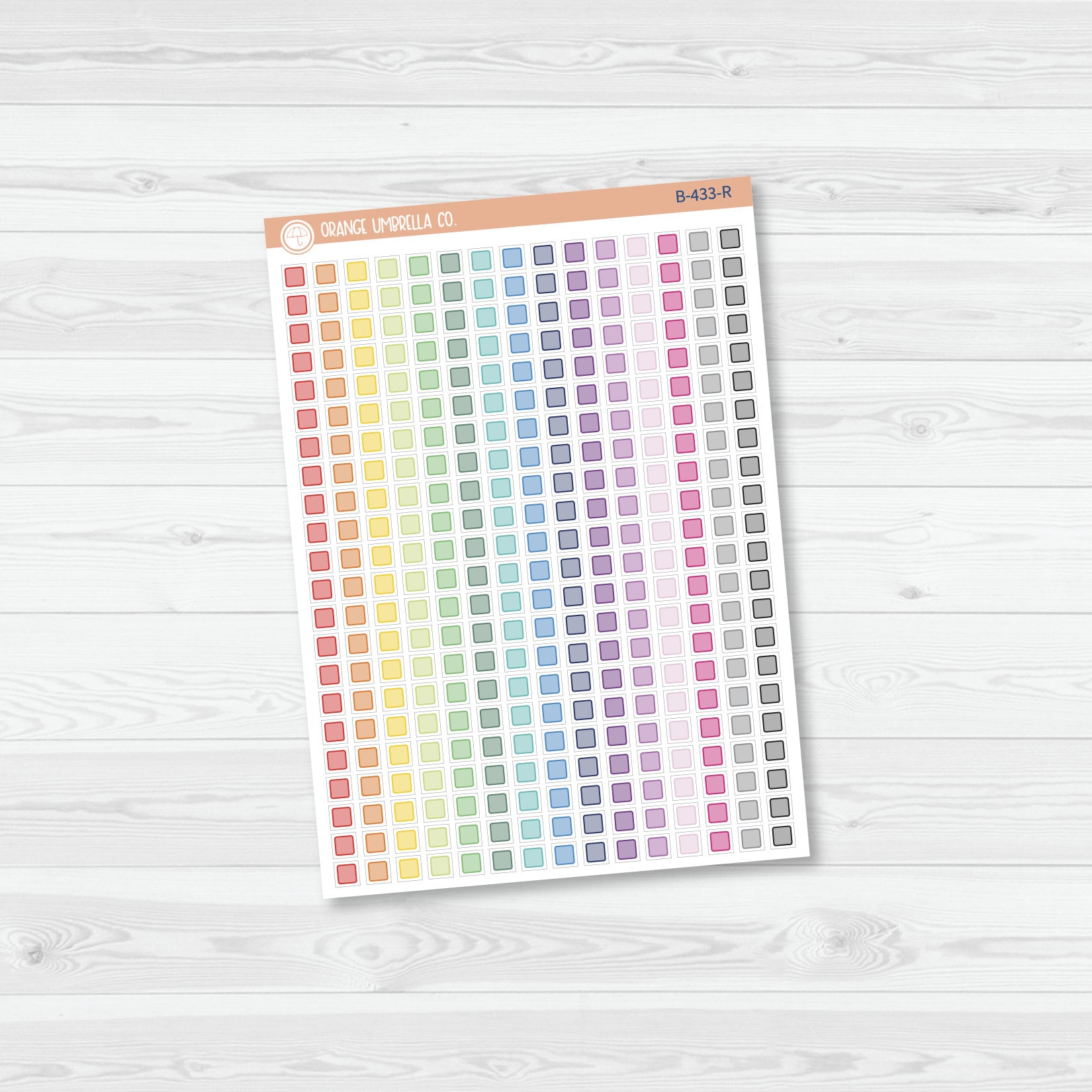 Checkbox - Individual Single Color Coding Planner Stickers | Square | B-433