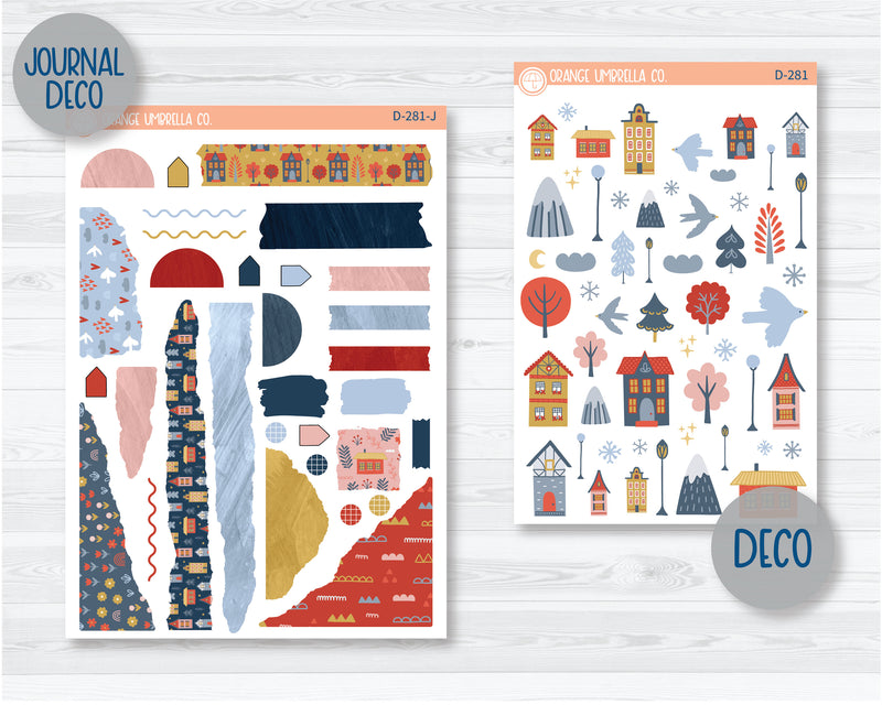 Tiny Town Kit Deco Planner Stickers | D-281