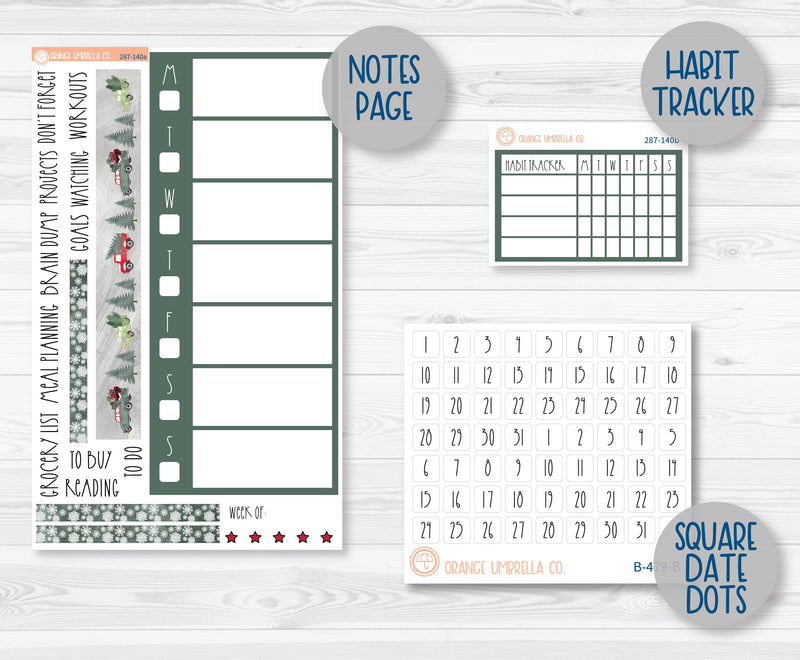 7x9 Daily Duo Planner Kit Stickers | Fresh Cut Trees 287-131