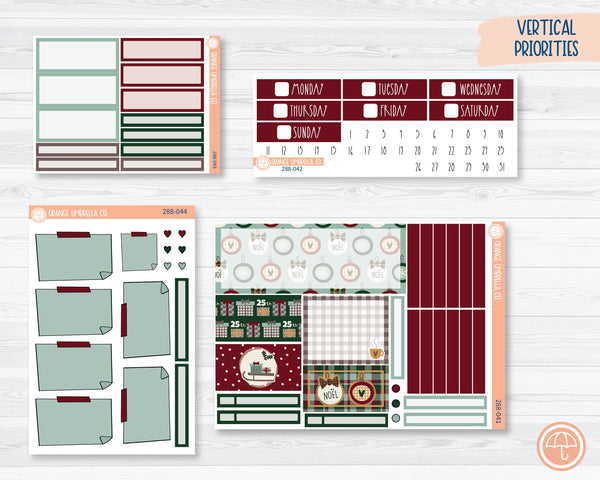 Plum Vertical Priorities Planner Kit Stickers | Santa Stop Here 288-041